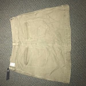 Khaki Green Mini Skirt Button Up- S6